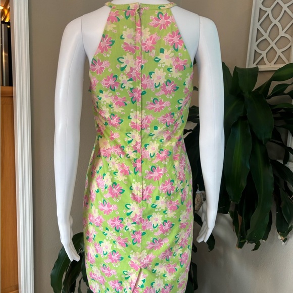 Lilly Pulitzer Floral Midi Dress in Lime and Pink - Picture 4 of 7
